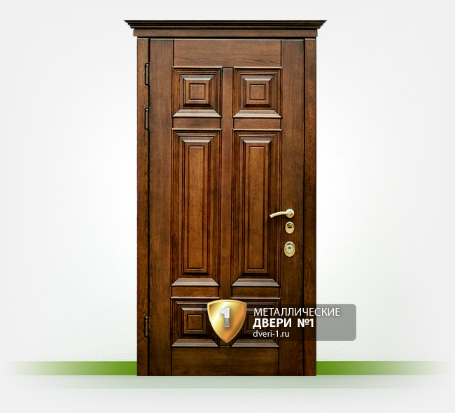 Купить металлическую дверь с отделкой массивом дуба, двери с дубовой отделкой от производителя.